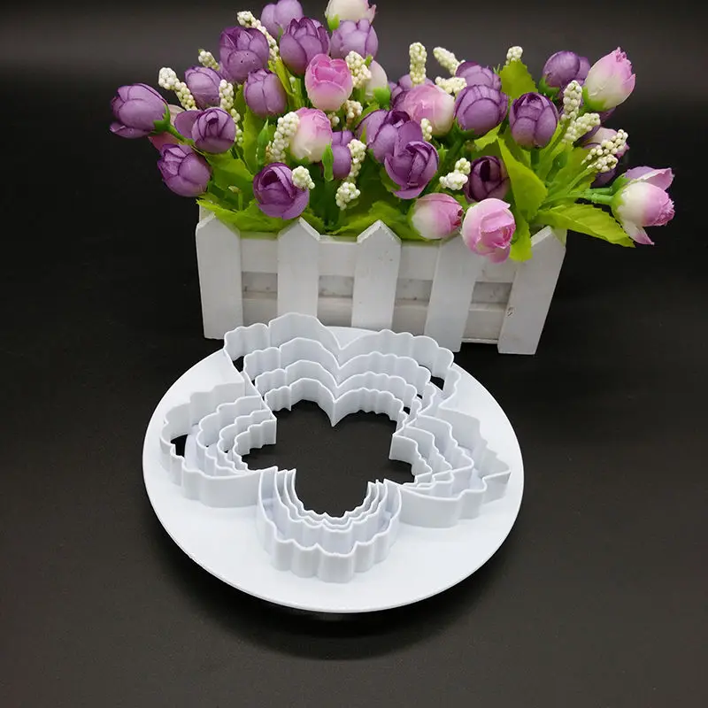 4pcs/set Peony Carnation Petal Cutter Mould Flower Cake Decorating Cutter Fondant Mold Sugar