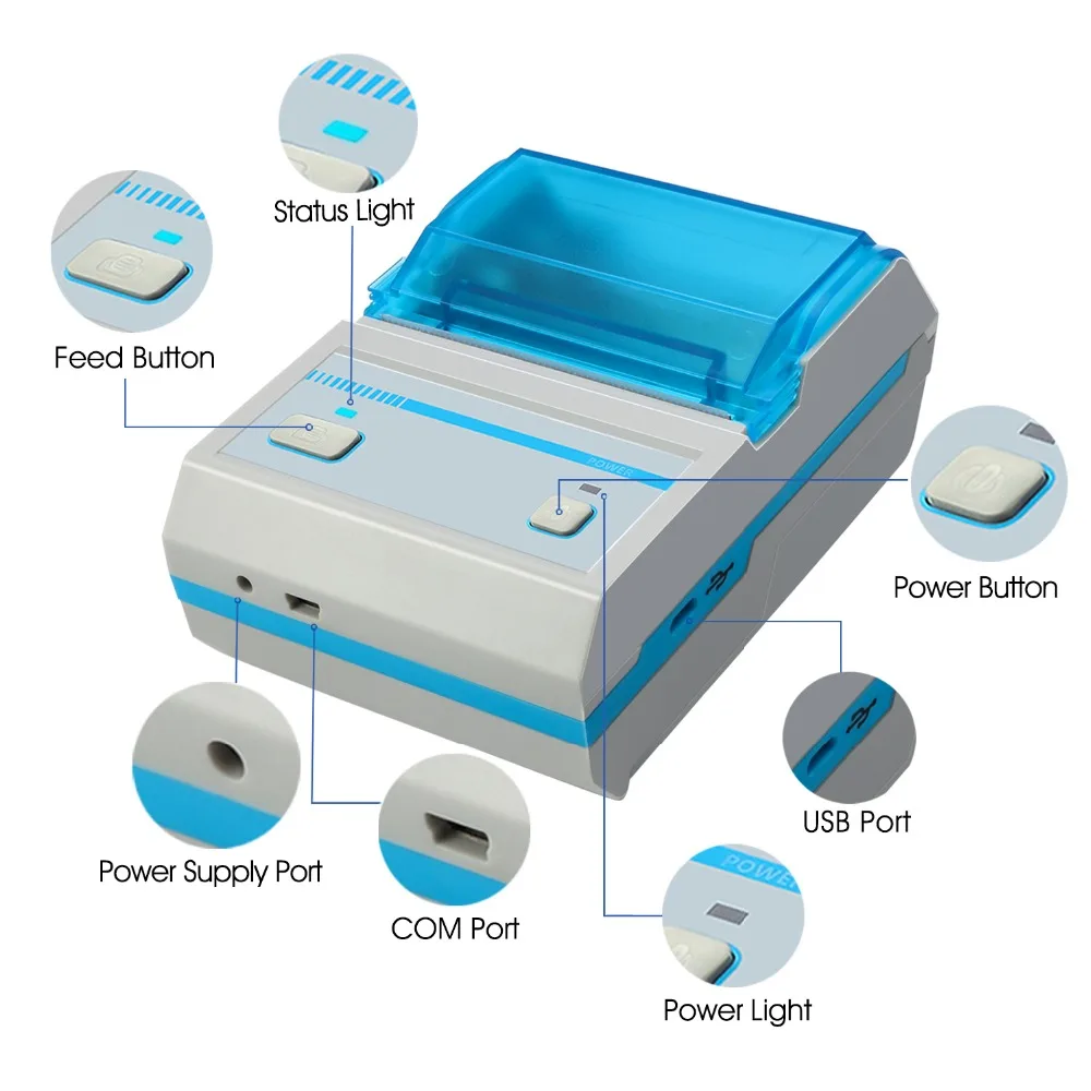 Label Printer Thermal Barcode Printer MHT L5801 With App Android IOS Mini Wireless Bluetooth Bar Code 4