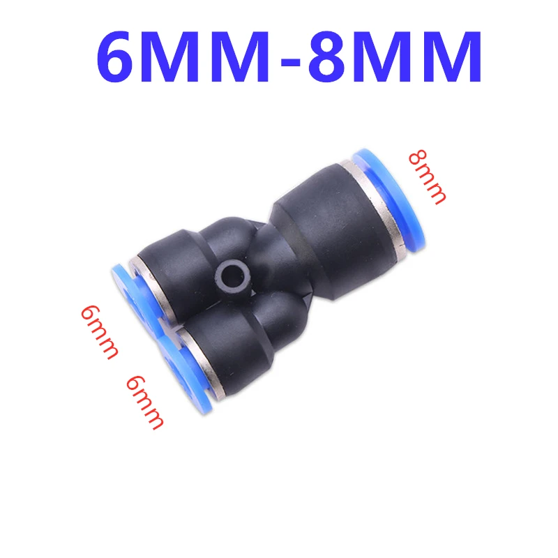3 способа y-образный Пневматический фитинг y-образной формы 4 мм 6 мм 8 мм 10 мм 12 мм 14 мм 16 мм OD шланговая трубка нажимной фитинг быстрые разъемы - Цвет: 6MM-8MM