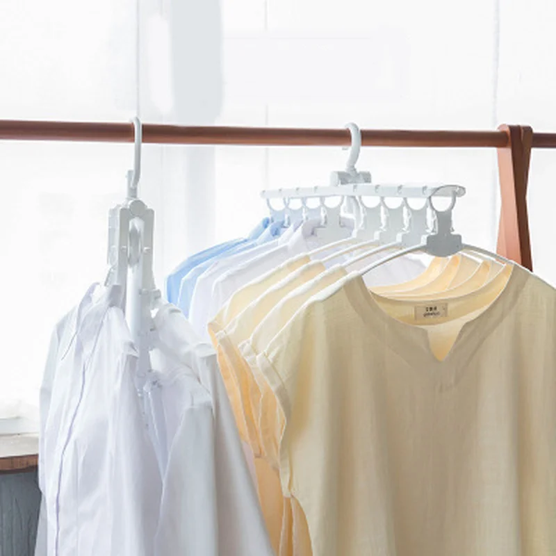 

Multi Functional Magic Hanger Plastic Folding Storage Clothes Rack 8 In 1 Clothes Rack Telescopic Multi Non-slip Space Saving