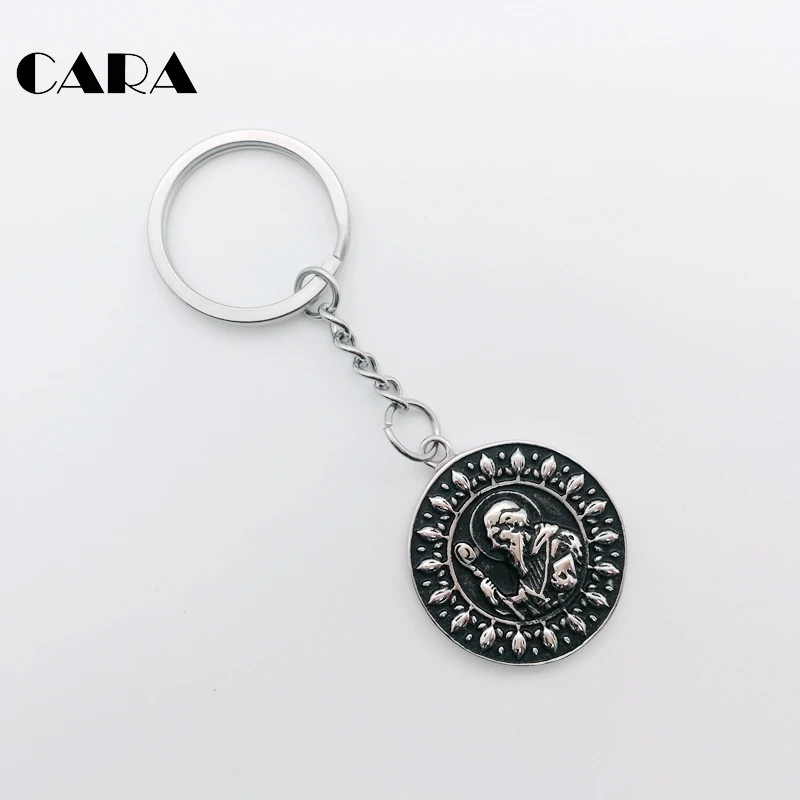 CARA 316L кольцо для ключей из нержавеющей стали значок бенедиктина католический
