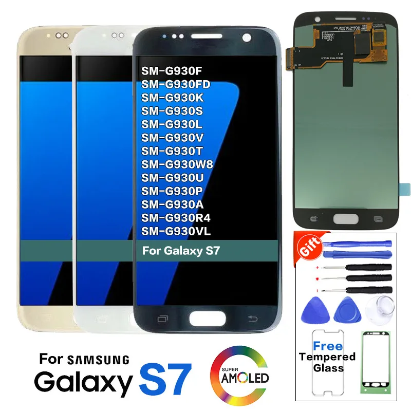 Супер Amoled ЖК-дисплей для samsung Galaxy S7 G930 G930F G930A сенсорный экран протестирован