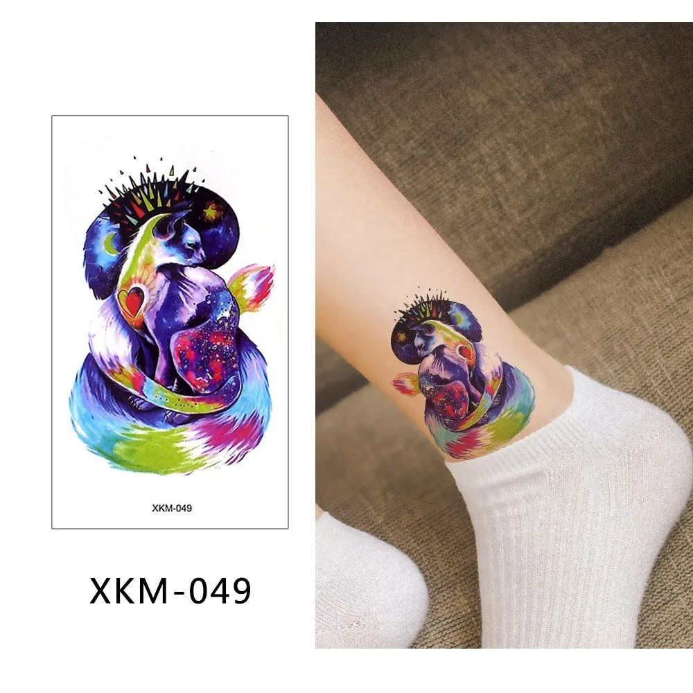 Glaryyears 1 шт., Временные татуировки, наклейки, горячие и красочные поддельные татуировки, животные, флеш-тату, водонепроницаемые, маленькие, боди-арт, для мужчин и женщин, XKM - Цвет: XKM-049