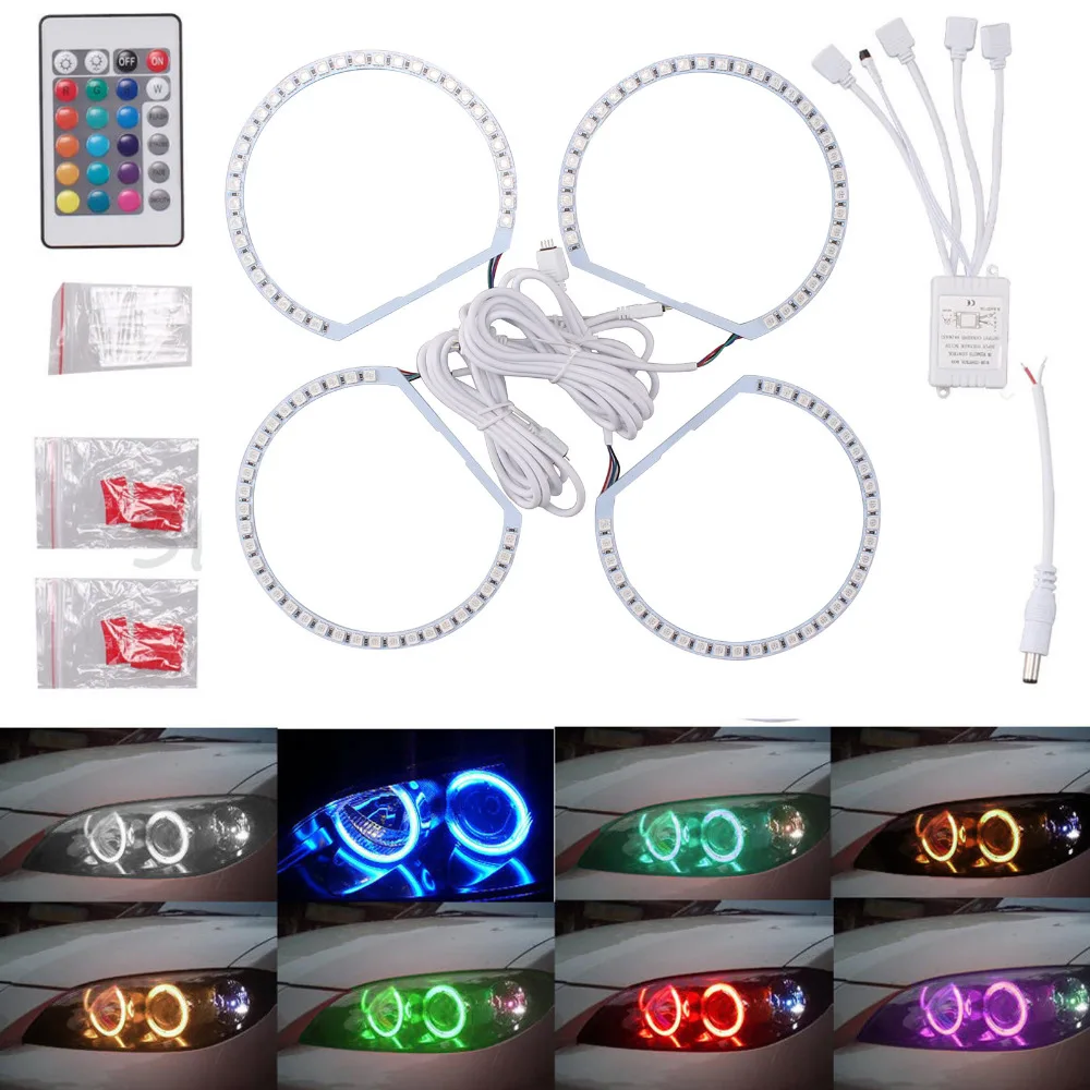 4X-131MM-5050SMD-Multi-Color-RGB-LED-Angel-Eyes-1992-2006-For-BMW-E36-E46-E39