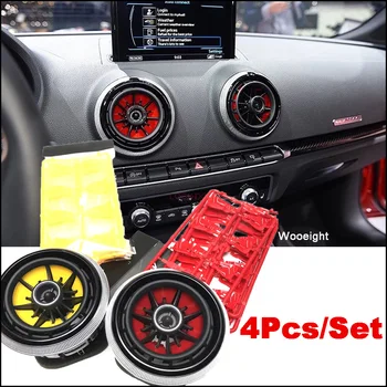 

Wooeight 4Pcs/Set For AUDI A3 S3 8V Pre-facelift 2014 2015 2016 Red Yellow Car Styling Air Condition AC Vent Outlet Blade Cover