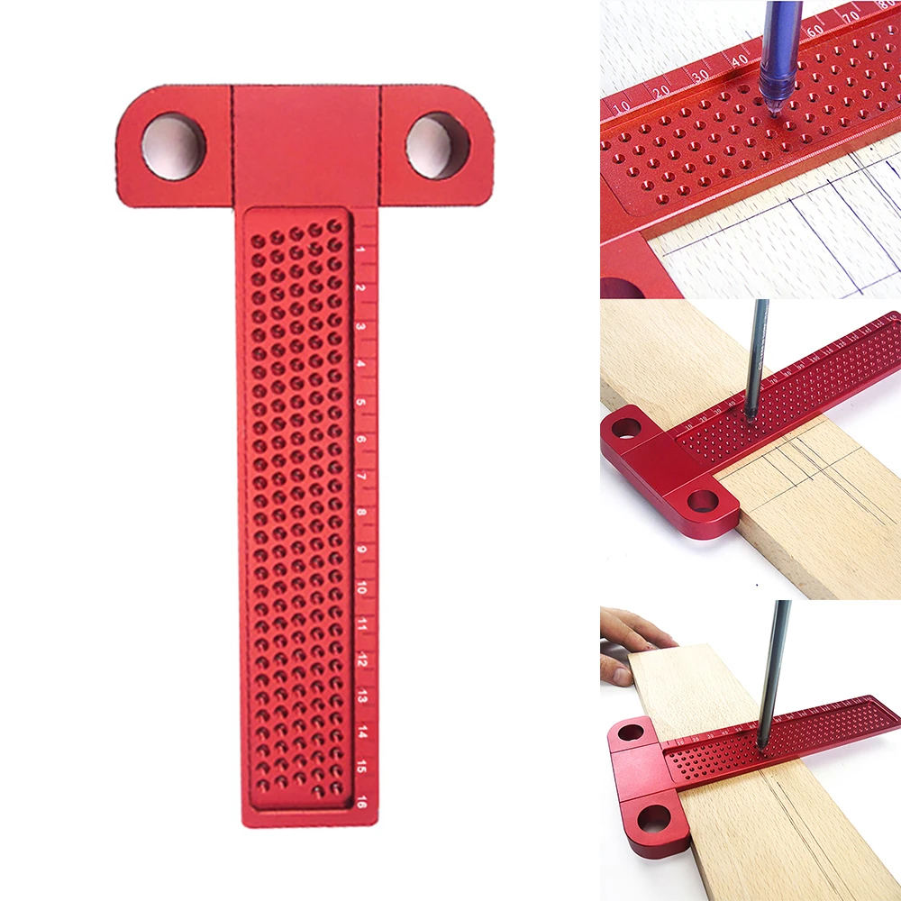 T-Type Square Ruler Woodworking Plastic Scriber Measuring Carpentry Marking Tool T-Type Square Ruler Woodworking Plastic Scriber Measuring Carpentry Marking Tool