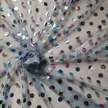 10 лет/партия 150 см ширина фольги красочный горошек тюль платье ткань фон DIY для невесты душ Тема Свадьба День рождения ткань Декор