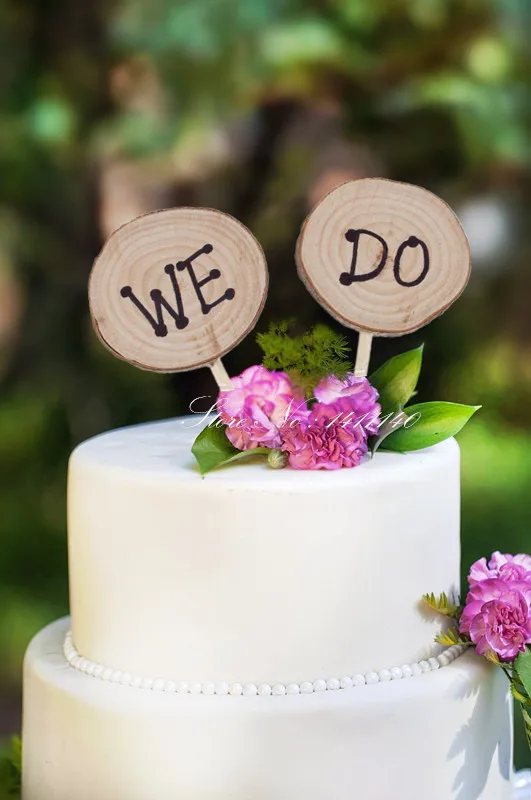 

Wood " WE DO" Wedding Cake Topper Cake Stand with free shipping for Rustic Wedding Decorations Supplies