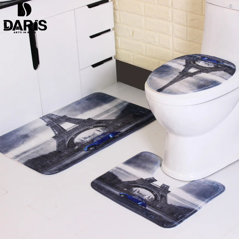 Buy SDARISB 3PCS Printed Design Bathroom Mat Sets
