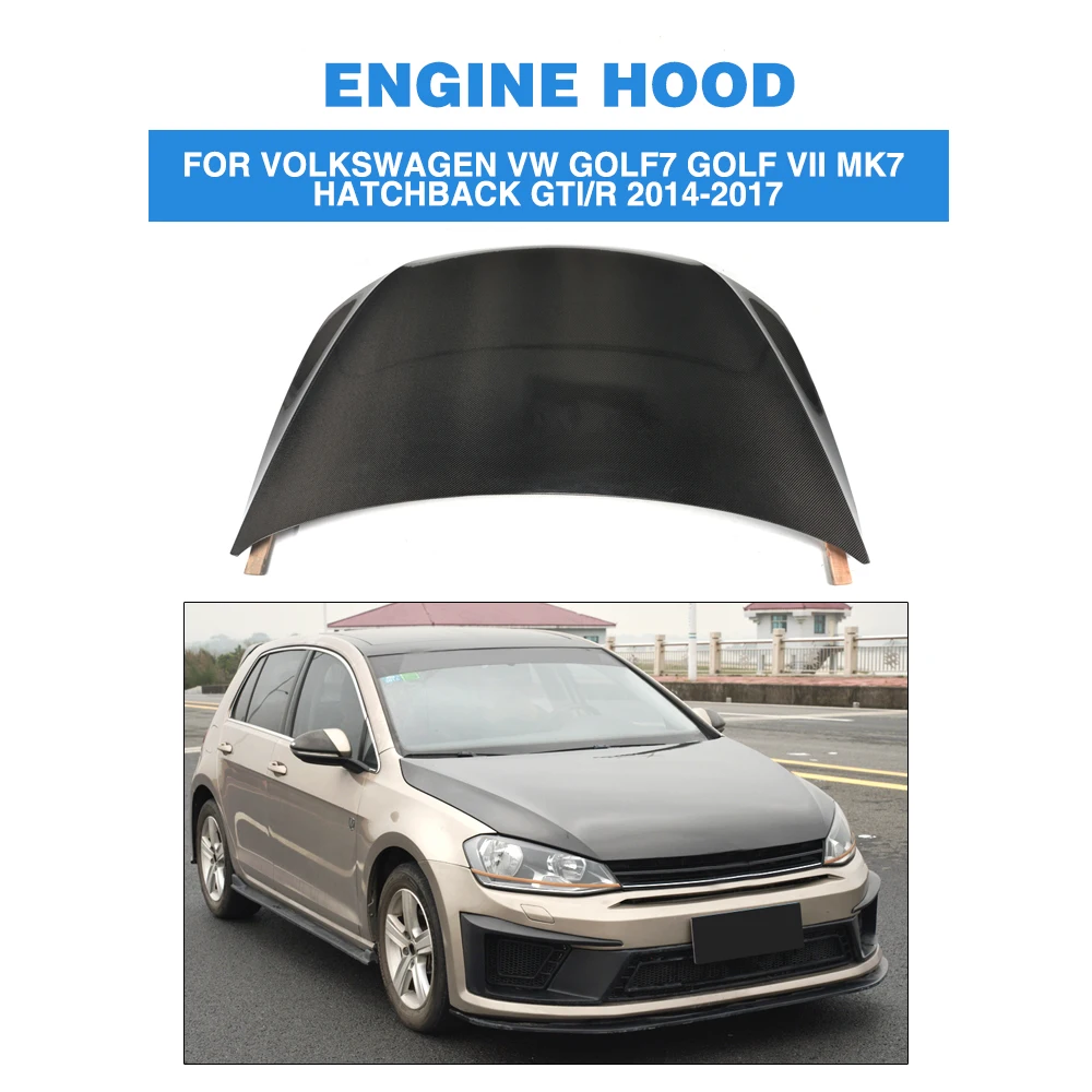 Крышка капота двигателя из углеродного волокна для Volkswagen VW Golf 7 VII MK7 Hatchback GTI R 2014 - 2017 Крышка капота двигателя из углеродного волокна для Volkswagen VW Golf 7 VII MK7 Hatchback GTI R 2014 - 2017