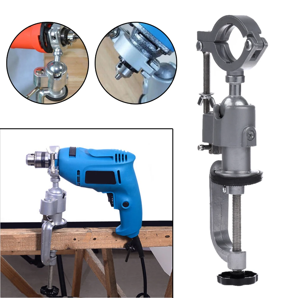 Ginode 360°Bench Vises Aluminium Alloy 360 Rotating Clamp-on Grinder Holder Bench Vise for Electric Drill Stand Used For Dremel