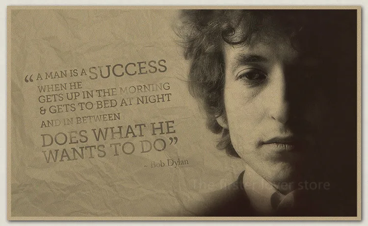 Боб Дилан Винтаж Ретро рок-группа музыкальная гитара матовая крафт-бумага античный Плакат Наклейка на стену домашний декор часть 2 - Цвет: 4