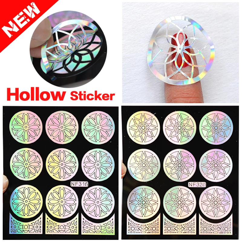 

1Pcs DIY Stamping Plates Tool Silver Hollow Vinyls Nail Art Stamp Stamping Stencil Nail Sticker Guide Polish Manicure Nail Tool