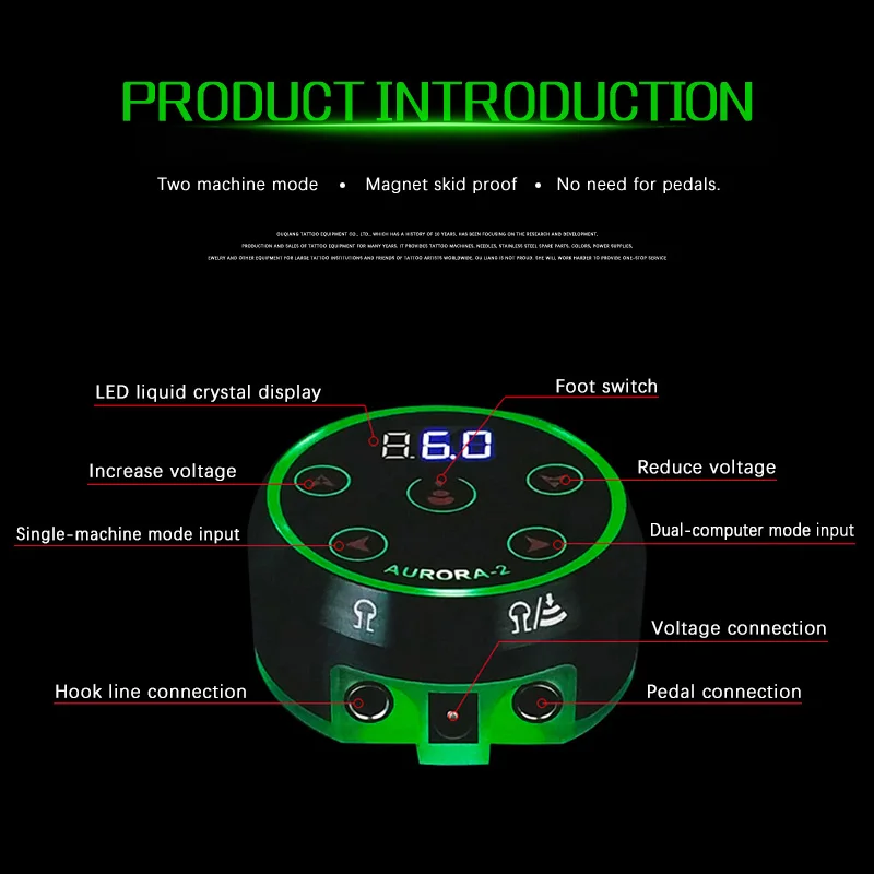 Горячая Цифровая Аврора 2 Татуировка Подача питания, с ЖК Татуировка поставщиков для татуировки машины
