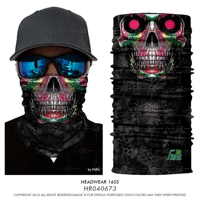 3D бесшовная Бандана с животным горлышком на Хэллоуин повязка на голову с маской черепом бандана шарф камуфляж головные уборы Велоспорт Jokers головной платок