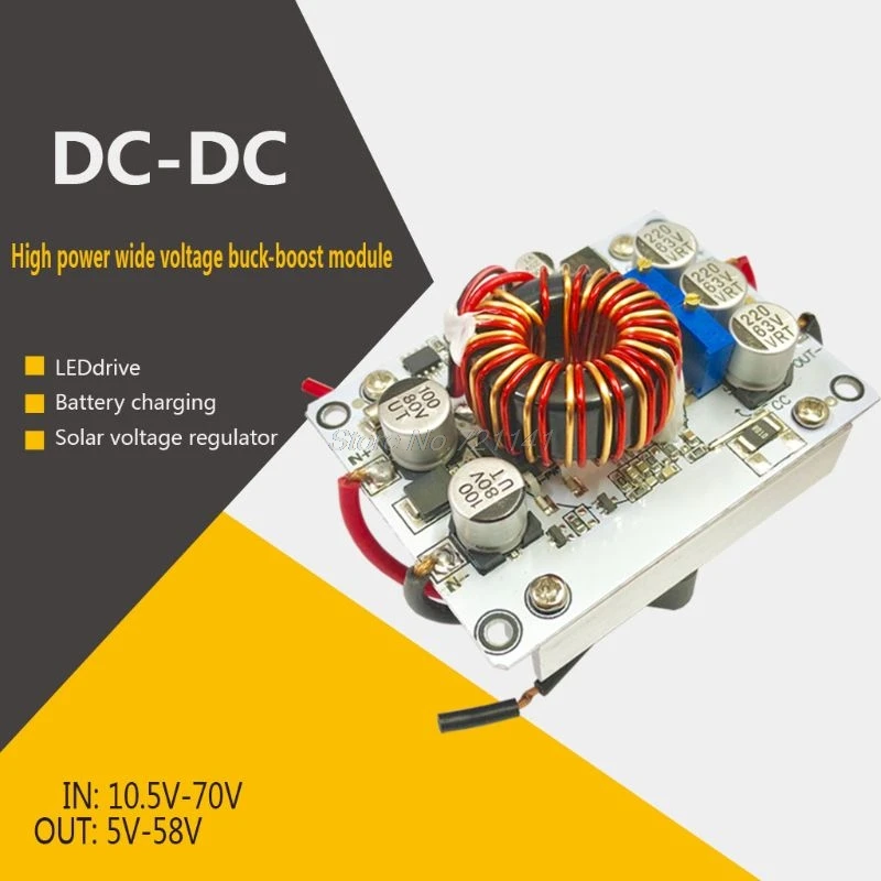 180 Вт DC Регулируемый повышающий преобразователь с радиатором и вентилятором CC/CV постоянный ток Повышающий Модуль питания