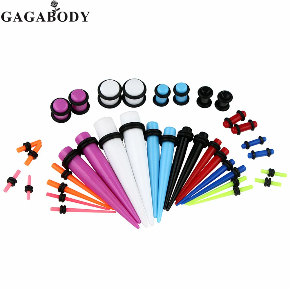 Christmas Gauges Kit 36 Pieces Mix Colors Acrylic Tapers & Colors