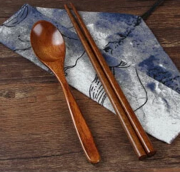 Новая Модная креативная кухонная посуда деревянный в китайском стиле столовый набор портативная посуда деревянная супница посуда - Цвет: C