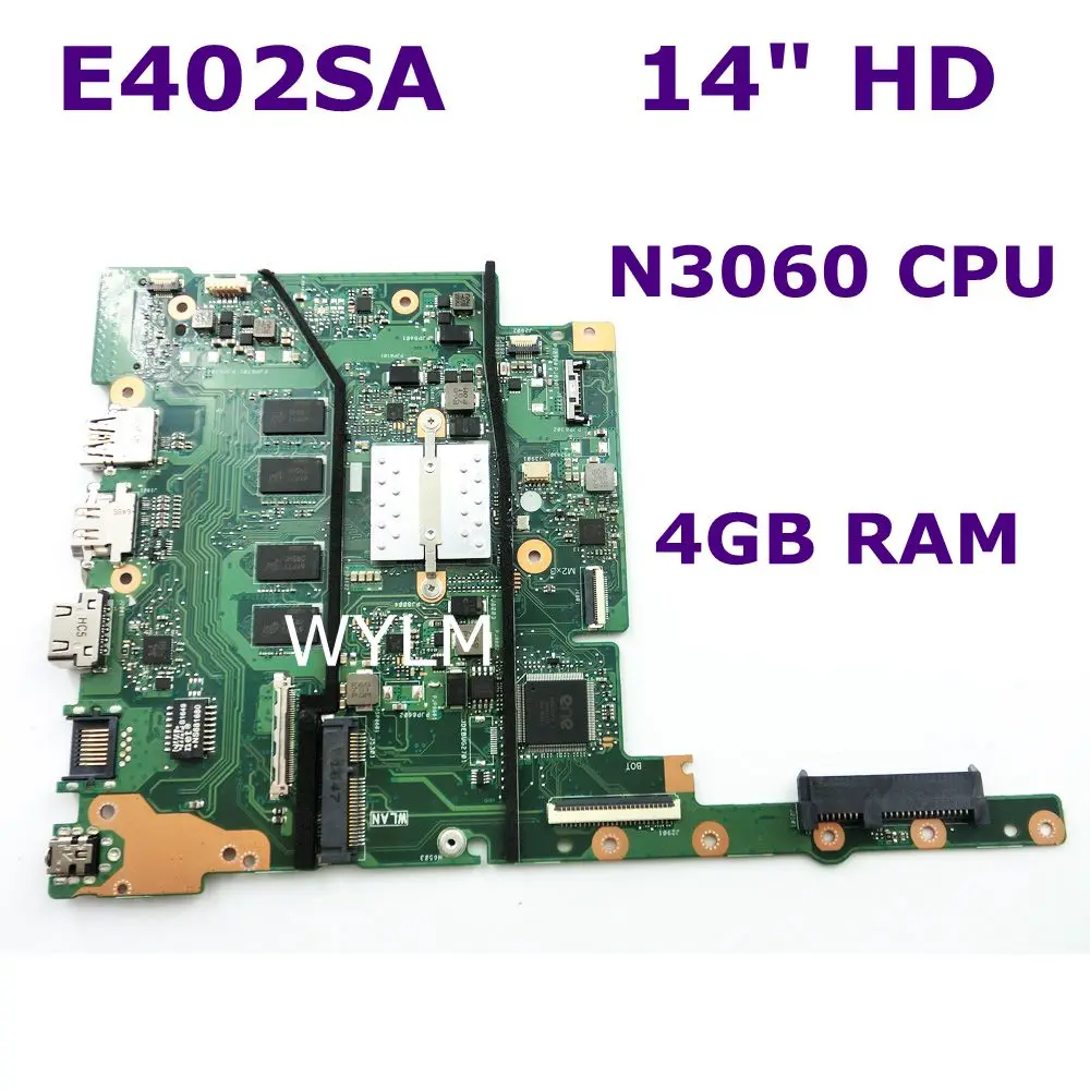 

E402SA 14" With N3060 CPU 4GB RAM Mainboard For ASUS E502SA E502S E402SA laptop motherboard 100% Tested Working Well
