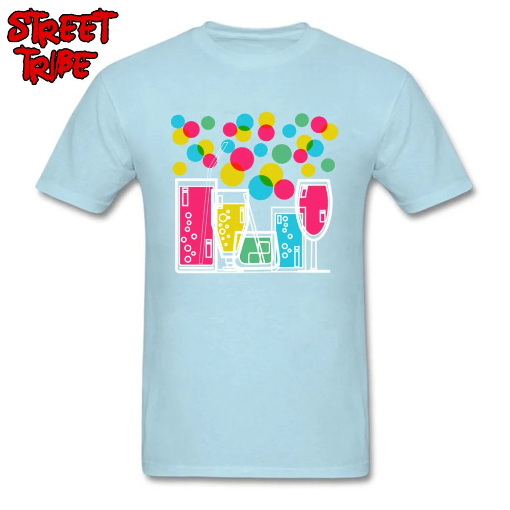 Tops T Shirt Normal Father Day Fitted Printed On Short Sleeve Pure Cotton O-Neck Men Tshirts Printed On Tops T Shirt cocktail party beer drink colorful bottle light