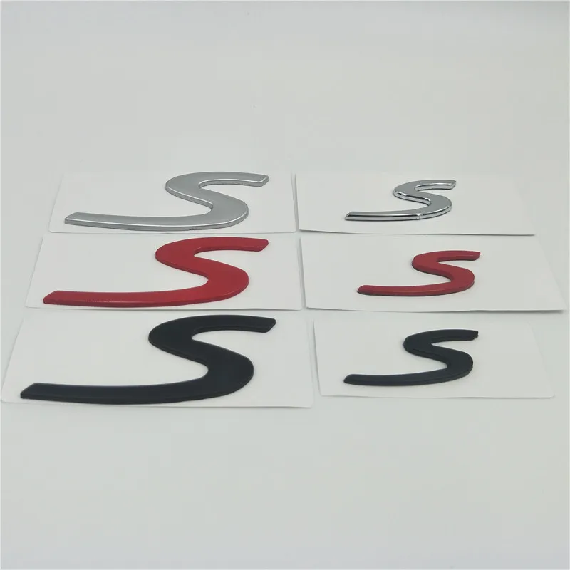  2 Size 82*38mm 52*22mm Car Rear Lid Trunk Boot S Emblem Badge For Porsche 911 Boxster Cayenne Panam