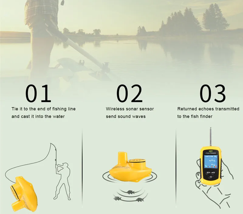 120M Fishing Finder Wireless Fishing Lure LCD Color Screen Sonar Echo Sounder Alarm Fish Finder (10)_