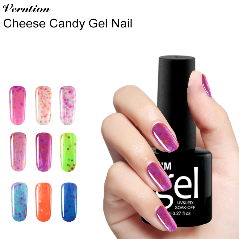 

Verntion 8ml Newest Long Lasting Cheese Candy Gel Nail Polish Soak Off UV LED Enamel Permanent Nail Art Gel Varnish