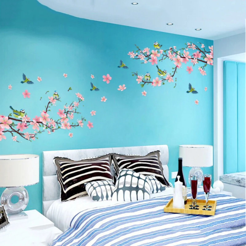 

New Wall Stickers Decal Bedroom Living room DIY Flower Removable PVC Art wallpaper Beautiful home decorations Stickers Decals