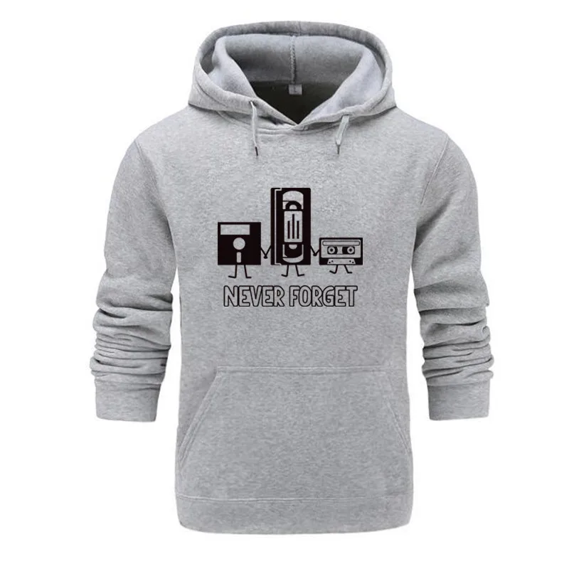 

2019 NEW Men Never Forget Funny Retro Guys hoodies Sweatshirt Men fashion letter print Hoodie Men and woman Pullover