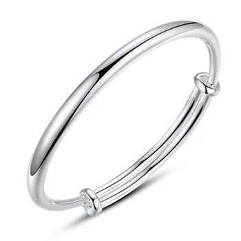 

High quality 999 Sterling Silver Bracelet female couple lettering Bracelet male women fashion simple girls Jewelry lovers gift