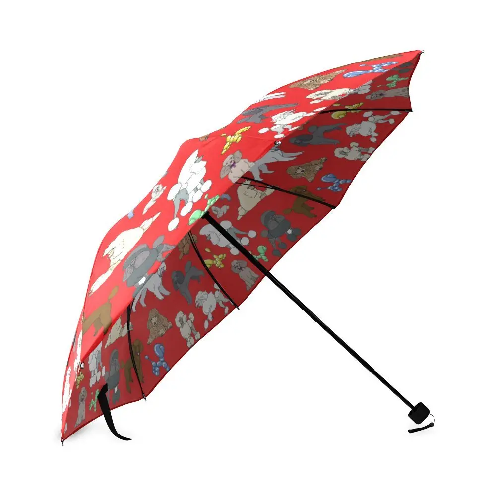 Foldable Poodle Umbrella, Printing, Foldable, Sun, Rain, Folding, Aluminium, High Quality Travel Umbrella For Women