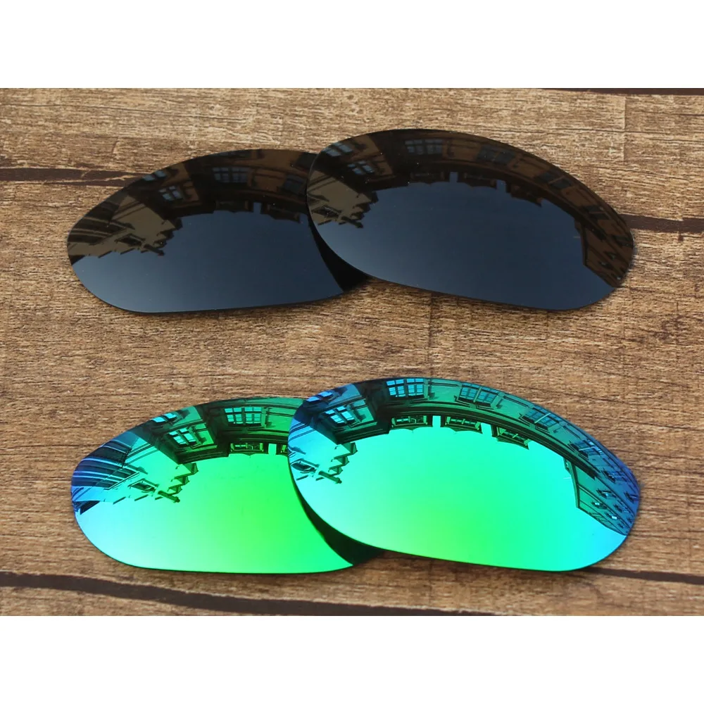 

Vonxyz 2 Pairs Stealth Black & Jade Mirror Polarized Replacement Lenses for-Oakley Monster Dog Frame