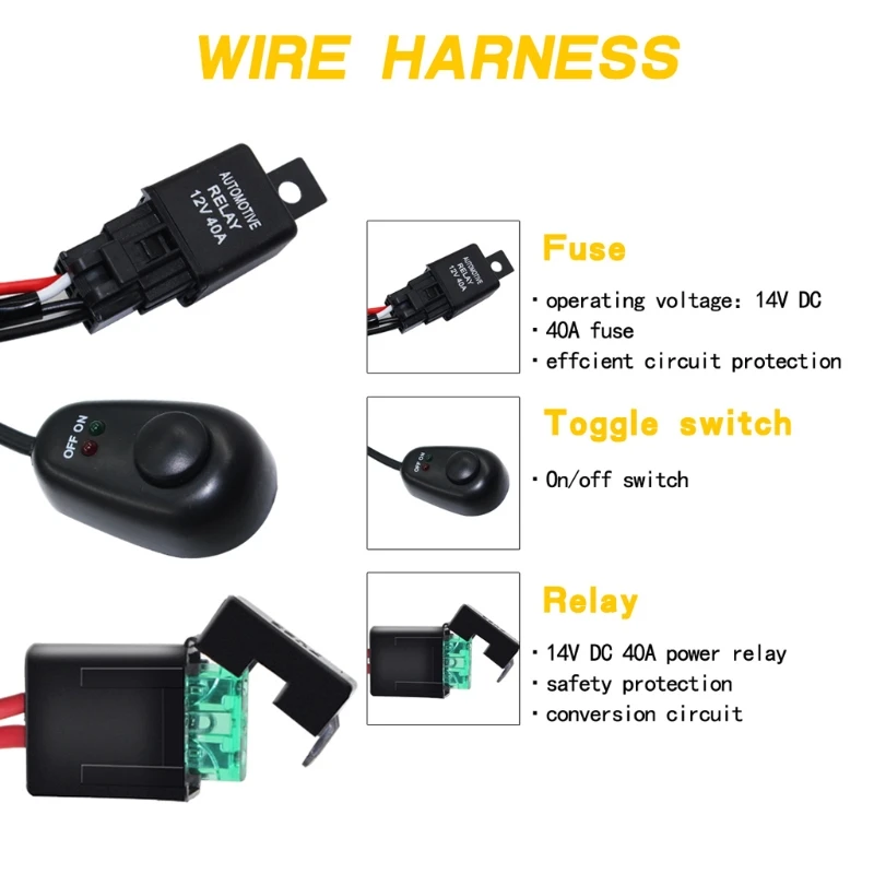

Power Switch Relay Fuse Remote Control Wiring Harness Wiring Harness Switch 2LED