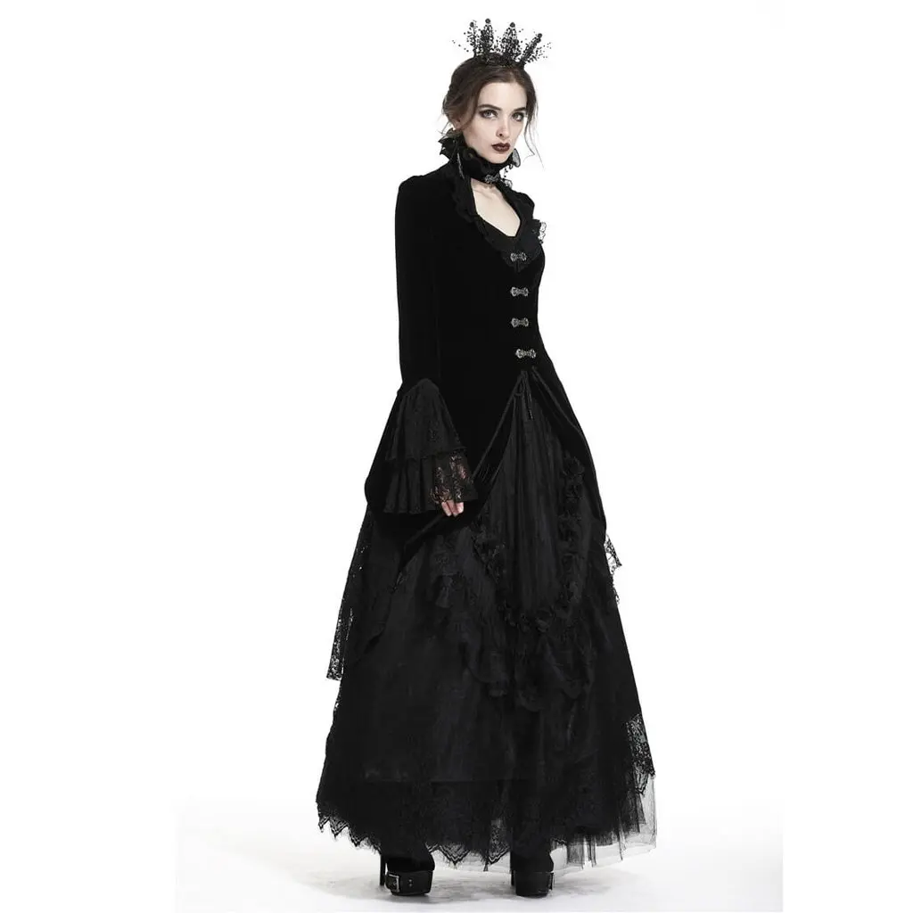 

Darkinlove Women's Long Asymmetrical Vintage Goth Jacket JW174