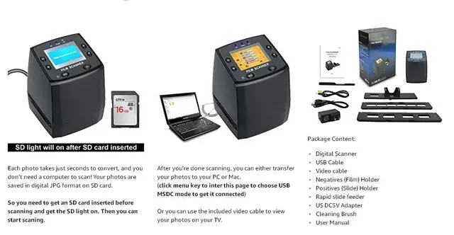 DIGITNOW High resolution film scanner convert 35/135mmNegative&Slide to  Digital JPEGs and saved to SD card, Using Built-In Software Interpolation  with 1800DPI High Resolution-5/10M Photo&Film Scanner-Film Scanner-DIGITNOW!