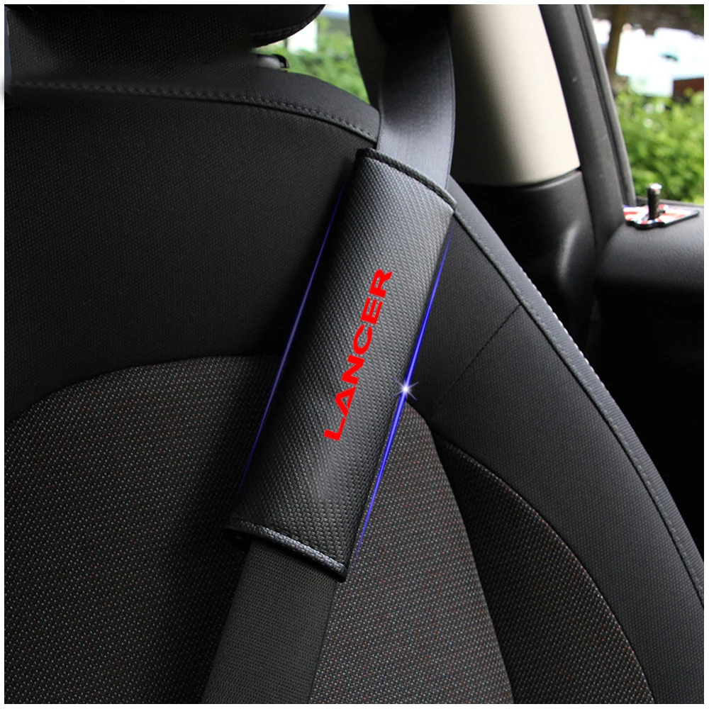 Для Mitsubishi LANCER Авто светоотражающий ремень безопасности Защита плеча автомобиля-Стайлинг Накладка на ремень безопасности ремни безопасности