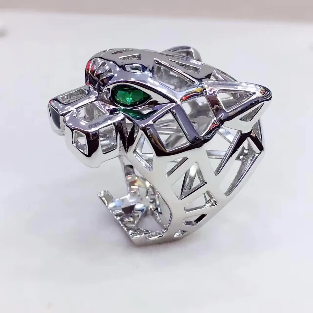 

Luxury Designer Fashion 925 Sterling Silver Jewelry AAA quality cubic Zirconia Party panther ring leopard shape