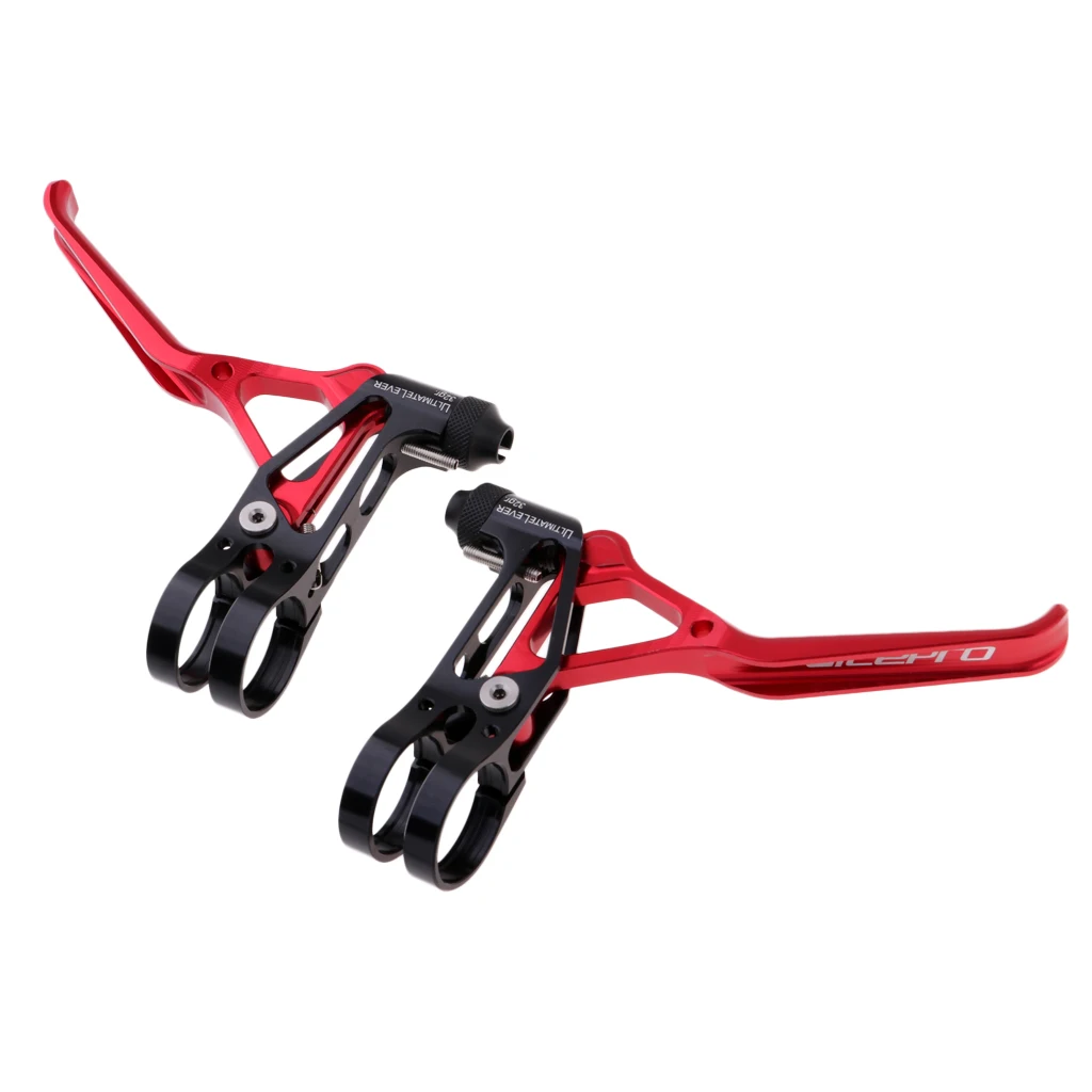 1 Pair Ultralight Bike Handlebar V Brake Levers Hand 3-Finger Brake Levers Replacement Alloy