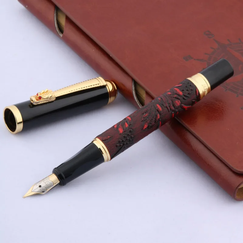 

Golden Dragon With Exquisite pattern Wine red Medium Nib Fountain Pen