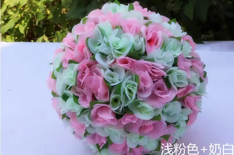Упаковка из 10 11 ''атласный цветок шар романтические шары из роз для свадебной вечеринки праздничное украшение - Цвет: ivory mix light pink