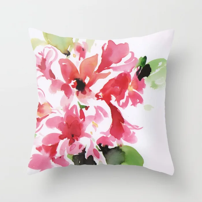 Популярный чехол для подушки, 1 шт., розовый цветок, европейский стиль,, Средиземноморский стиль