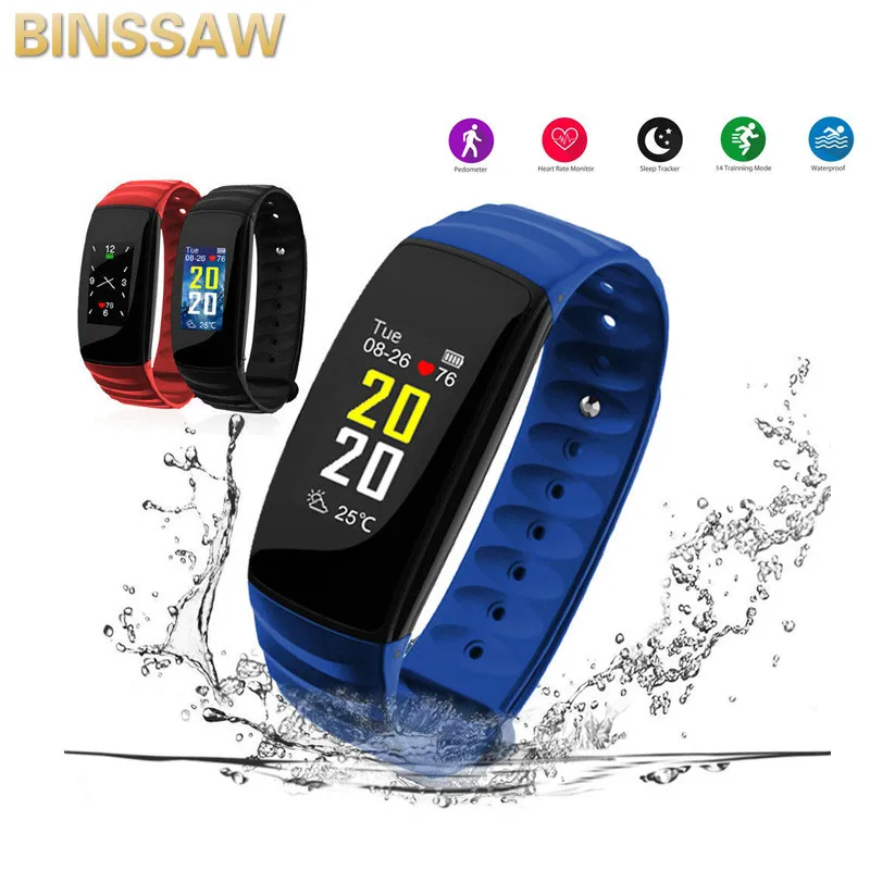

Smart Bracelet H107 Color Screen Blood Pressure Heart Rate Monitor Pedometer IP67 Waterproof watch Women Sport Fitness Wristband