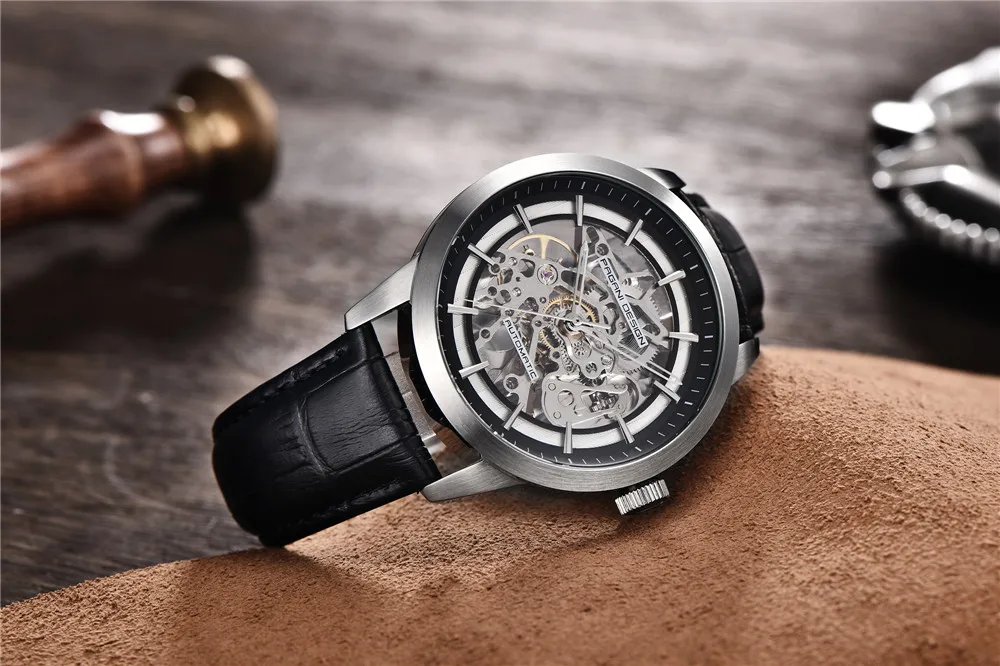 Модные Роскошные Брендовые Часы PAGANI с кожаным Tourbillon, автоматические механические мужские часы, военные водонепроницаемые часы, мужские часы