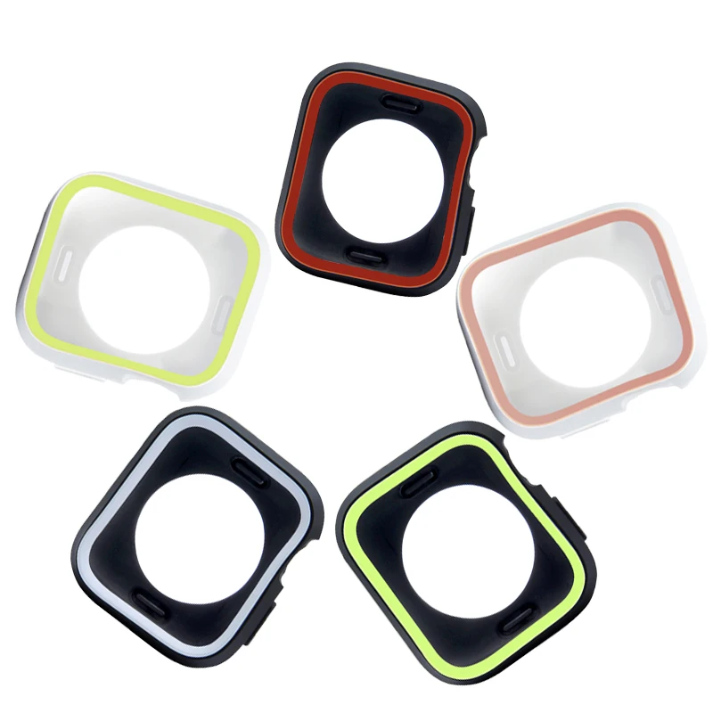 Двухцветный силиконовый чехол для Apple Watch 4 44/ 40 мм совместимый с iwatch серии 1/2/3 42/38