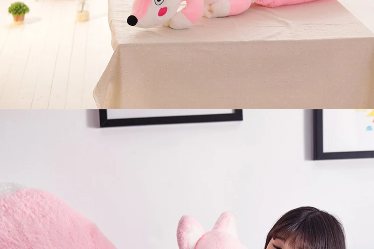 160 см одна штука большая розовая плюшевая игрушка «Лиса» мягкая PP Хлопок Мягкие подушки животные куклы спящие Подушки Подарки на день рождения