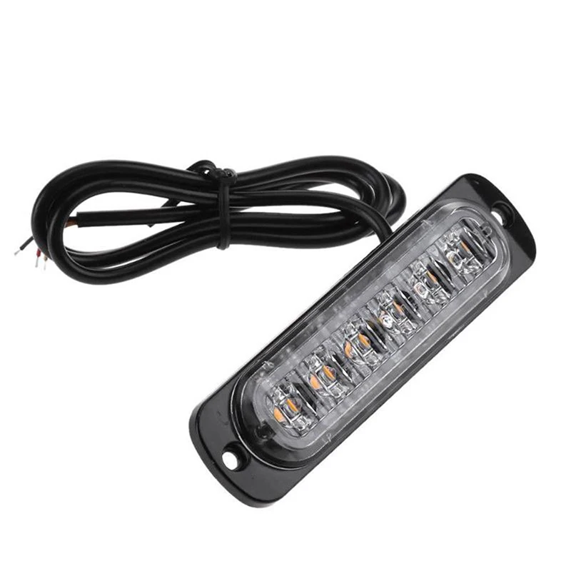 

12pcs 6 LED Yellow Strobe Flash Car Truck Flashing Warning Side Light 12V-24V