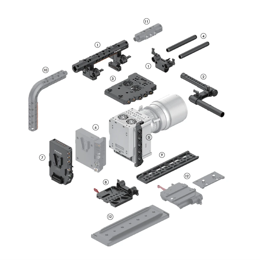 TILTA ESR-T02-C DSMC2 установка для красного DSMC 2 красный Ворон оружие SCARLET-W 15 мм Клетка питание пластина SDI вход/выход