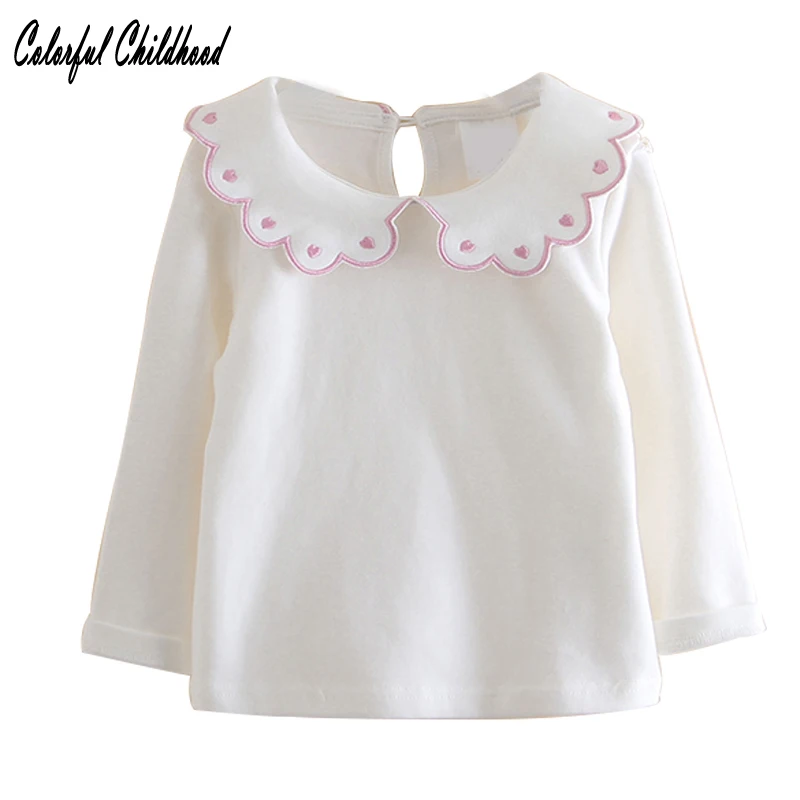 

Spring Lace Girls Blouse Tops 2017 Cotton Long Sleeve Solid Girl School Blouse Shirts Children Clothing Autumn 2-10Yrs
