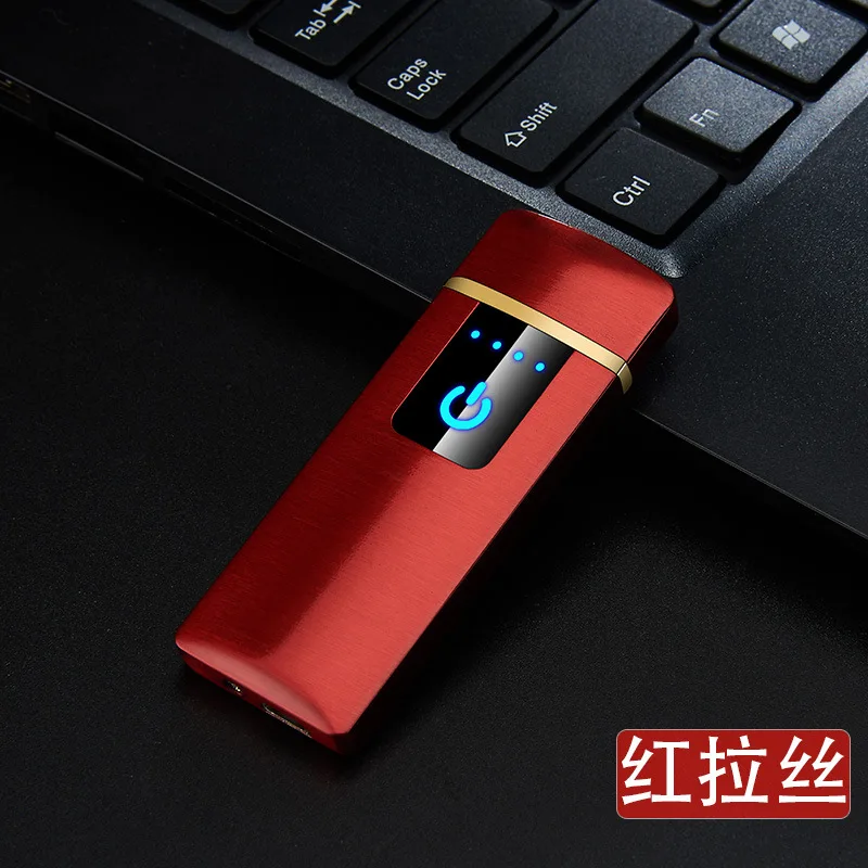 

LED Touch Sensor Switch Ignition Electric Heating Wire Double Side Lighter USB Charging Electronic Lighter Thin Mini Lighter