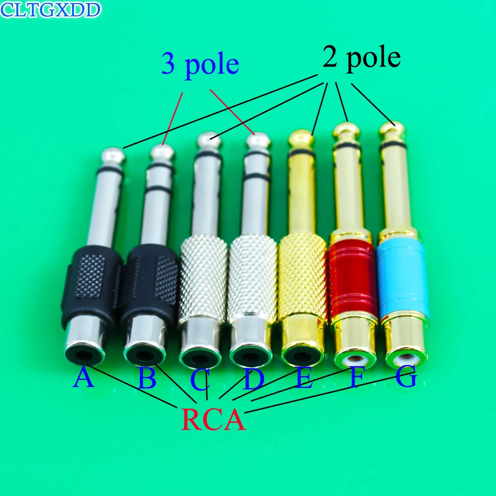 

cltgxdd 6.35mm 1/4" Male Mono Plug To RCA Female Jack Audio Adapter Connector FOR TS Audio Converter Plug